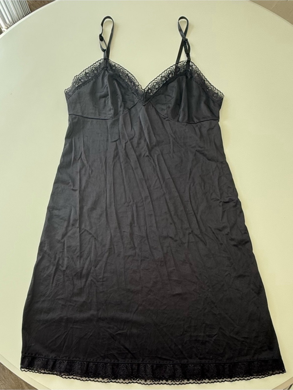 Vintage Vanity Fair Black Lace Full Slip | Best Fit L–XL